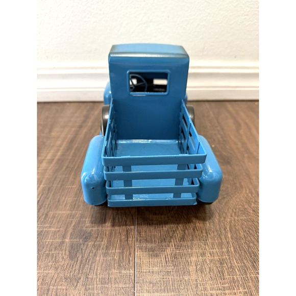 Blue Metal Tree Farm Truck Seasons Greetings Decor - Picture 5 of 7